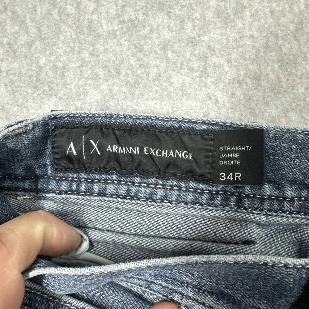 Armani Exchange AX Straight Leg Men's Jeans 34R(34x32) Medium Wash Fade Preppy